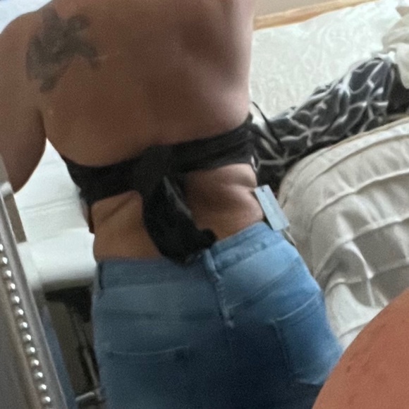 NWT Strapless tie back Crop top NWT - Picture 2 of 6